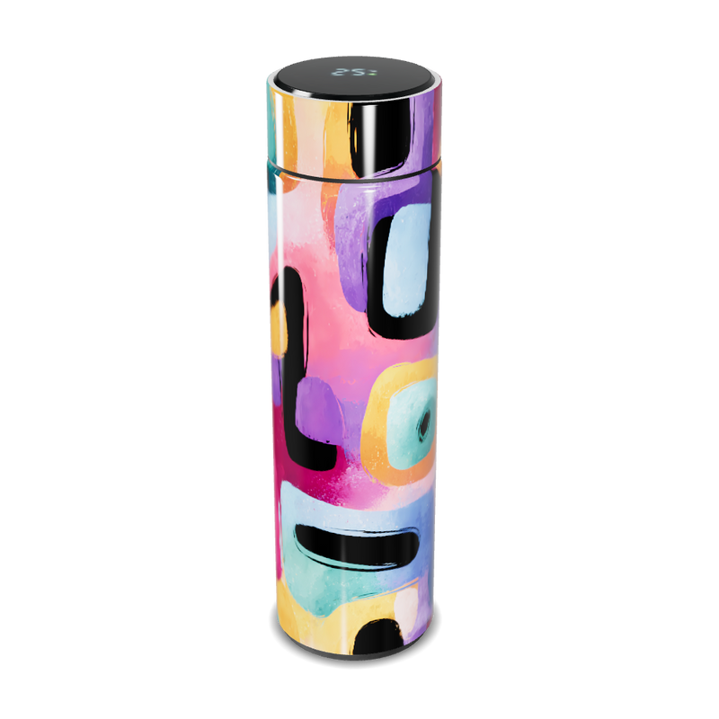 Garrafa Térmica Touch - Estampa Colorida Abstrata