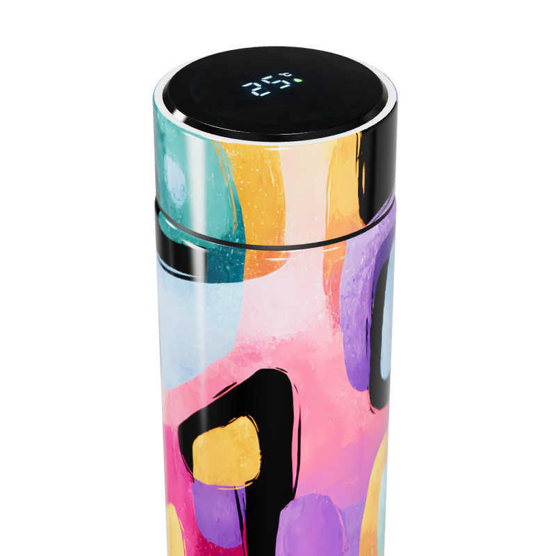 Garrafa Térmica Touch - Estampa Colorida Abstrata