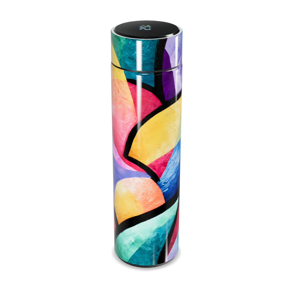 Garrafa Térmica Touch - Estampa Colorida Abstrata