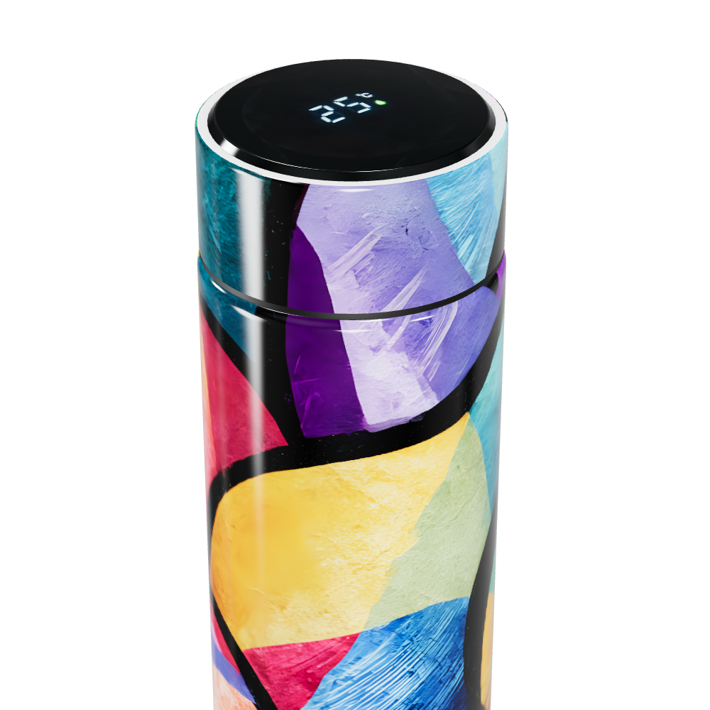 Garrafa Térmica Touch - Estampa Colorida Abstrata