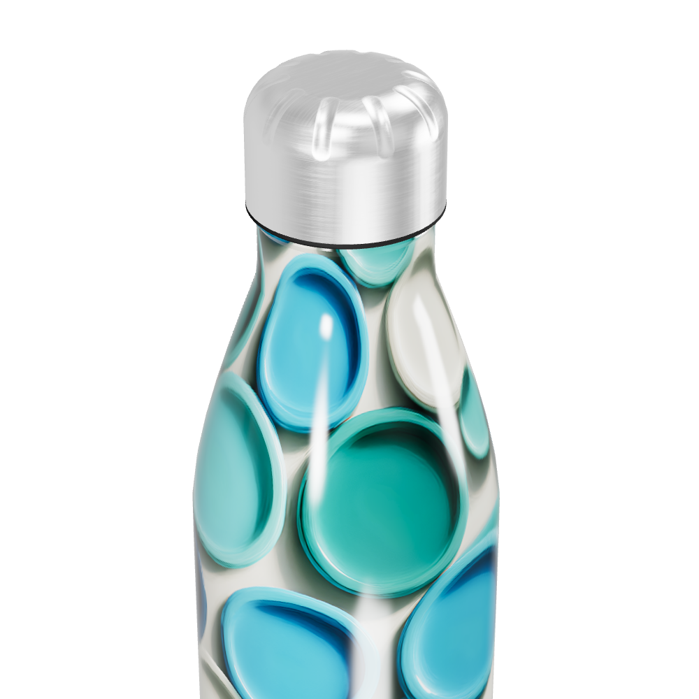 Garrafa Inox Estampada Azul