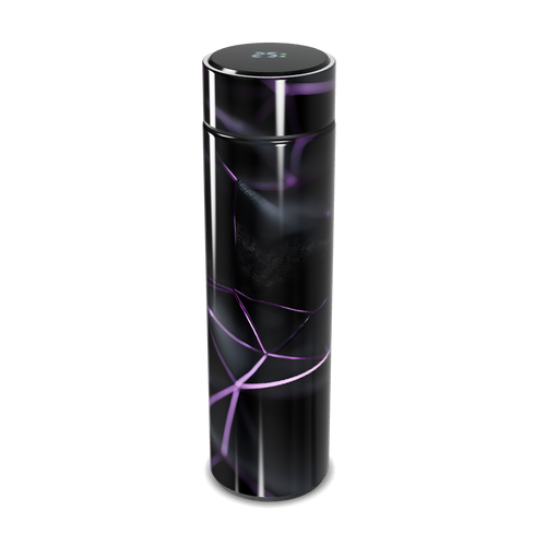 Garrafa Térmica Touch - Preta com LED e Design Roxo