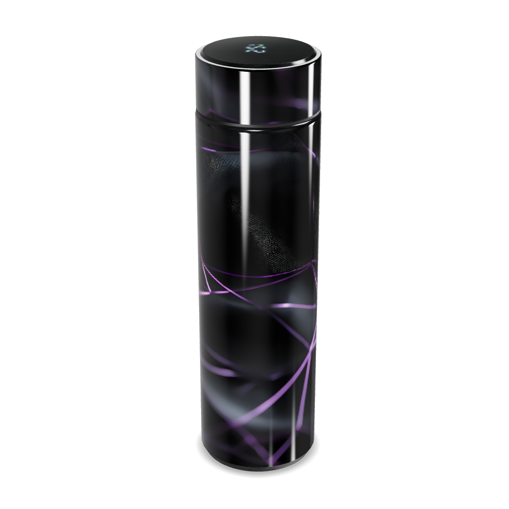 Garrafa Térmica Touch - Preta com LED e Design Roxo