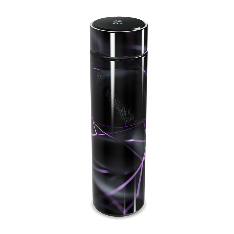 Garrafa Térmica Touch - Preta com LED e Design Roxo