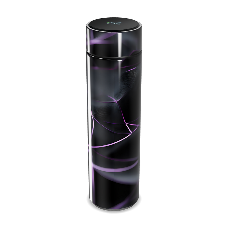 Garrafa Térmica Touch - Preta com LED e Design Roxo