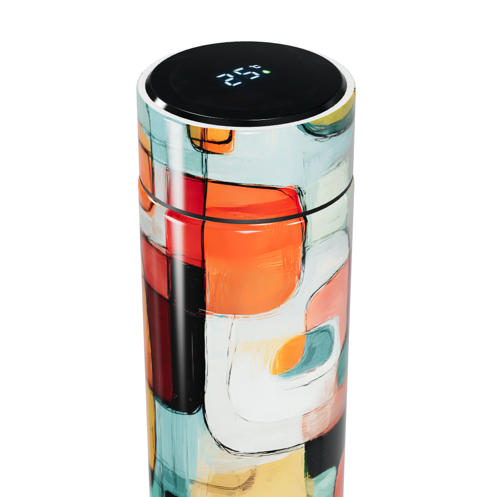 Garrafa Térmica Touch - Estampa Colorida Abstrata