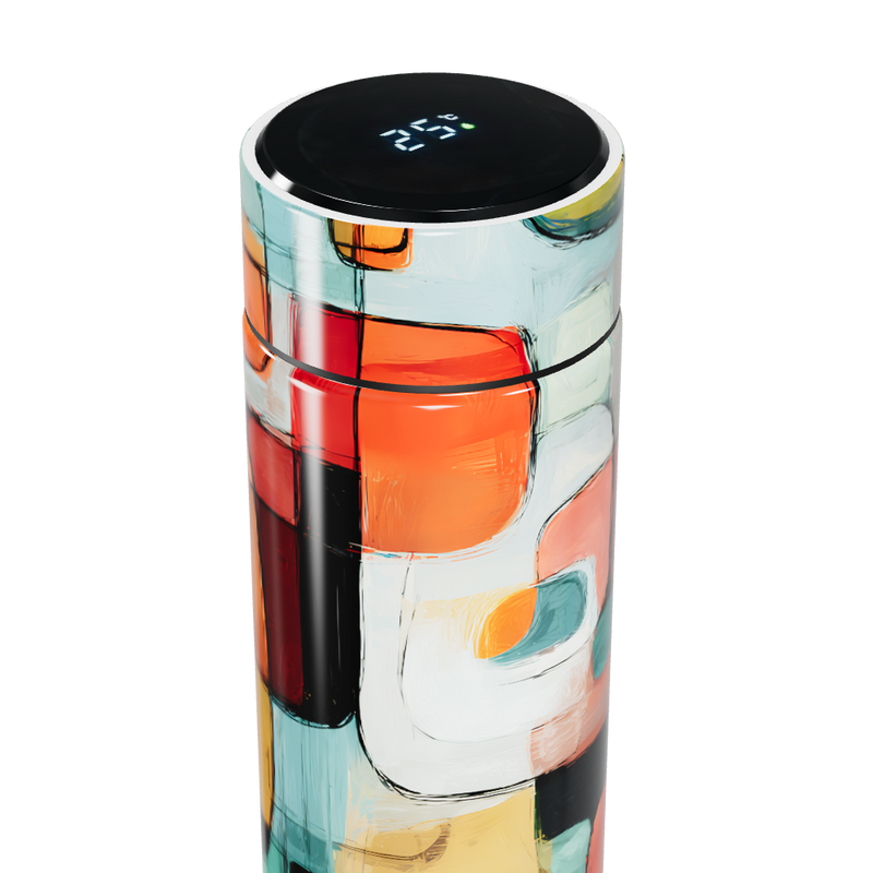 Garrafa Térmica Touch - Estampa Colorida Abstrata