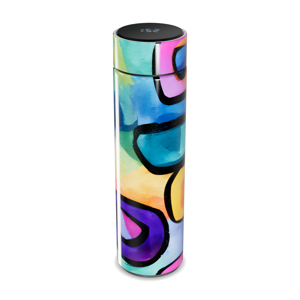 Garrafa Térmica Touch - Estampa Colorida Abstrata