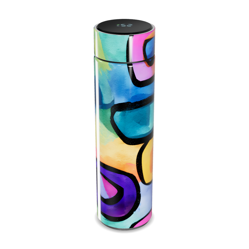 Garrafa Térmica Touch - Estampa Colorida Abstrata