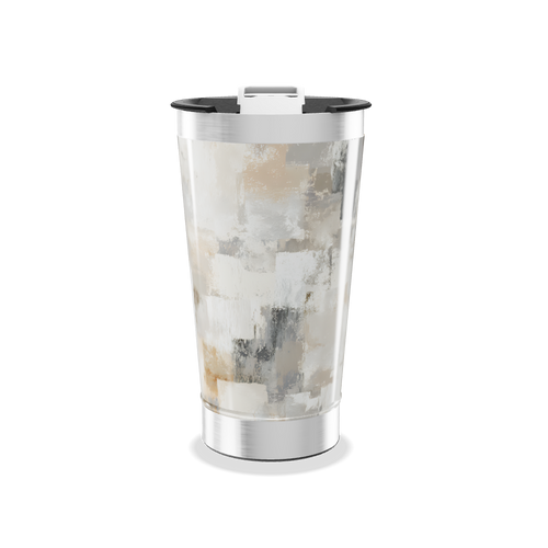 Copo Térmico - Estampa Abstrata Bege