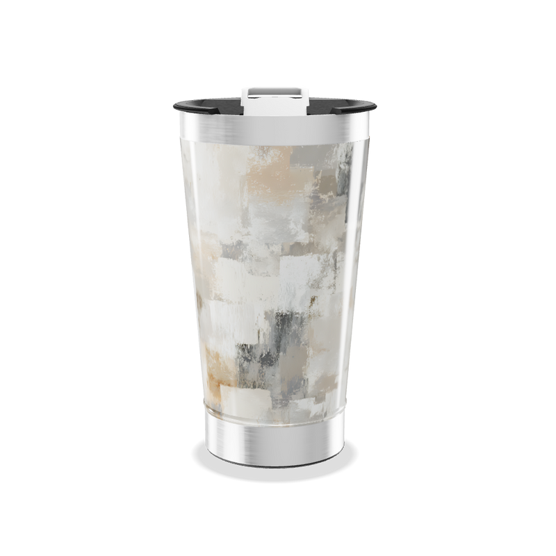 Copo Térmico - Estampa Abstrata Bege