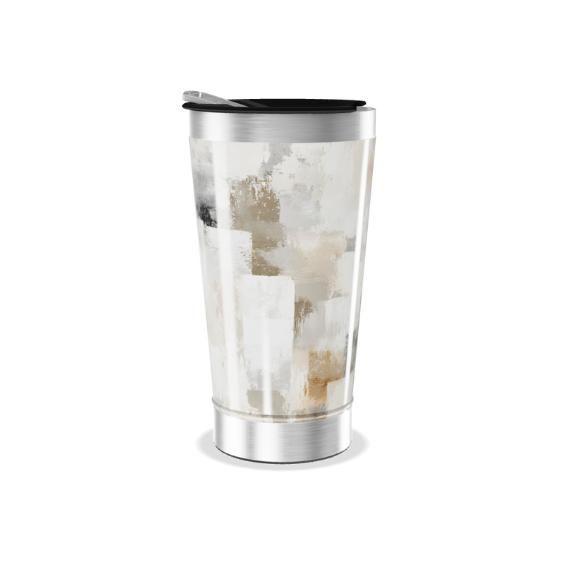 Copo Térmico - Estampa Abstrata Bege