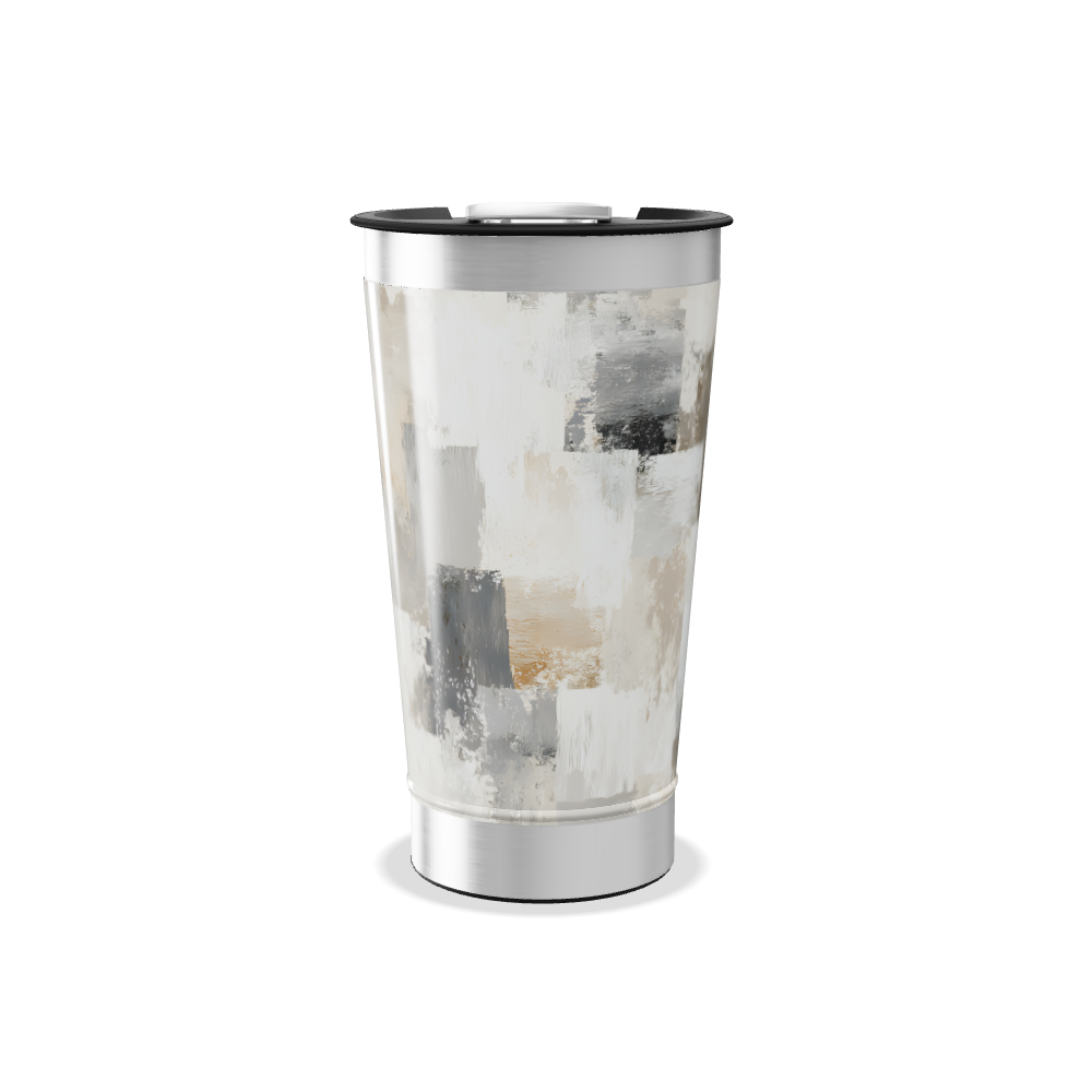 Copo Térmico - Estampa Abstrata Bege