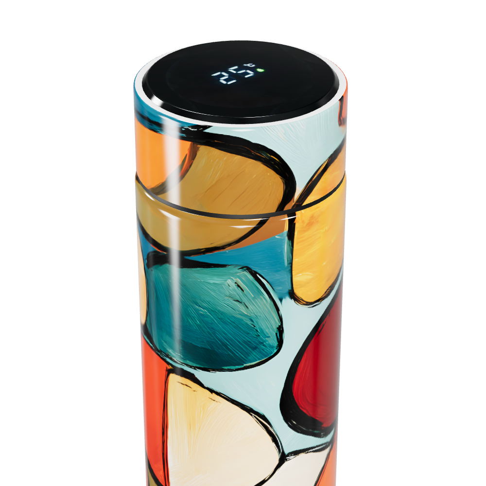 Garrafa Térmica Touch - Design Colorido Abstrato