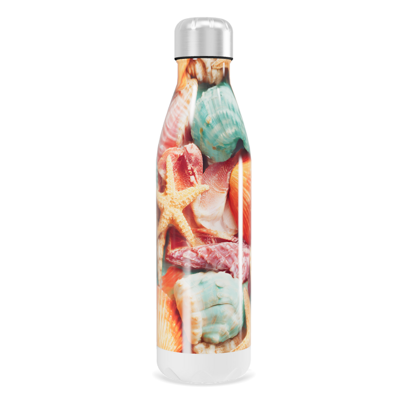 Garrafa Inox - Estampa Conchas Oceânicas