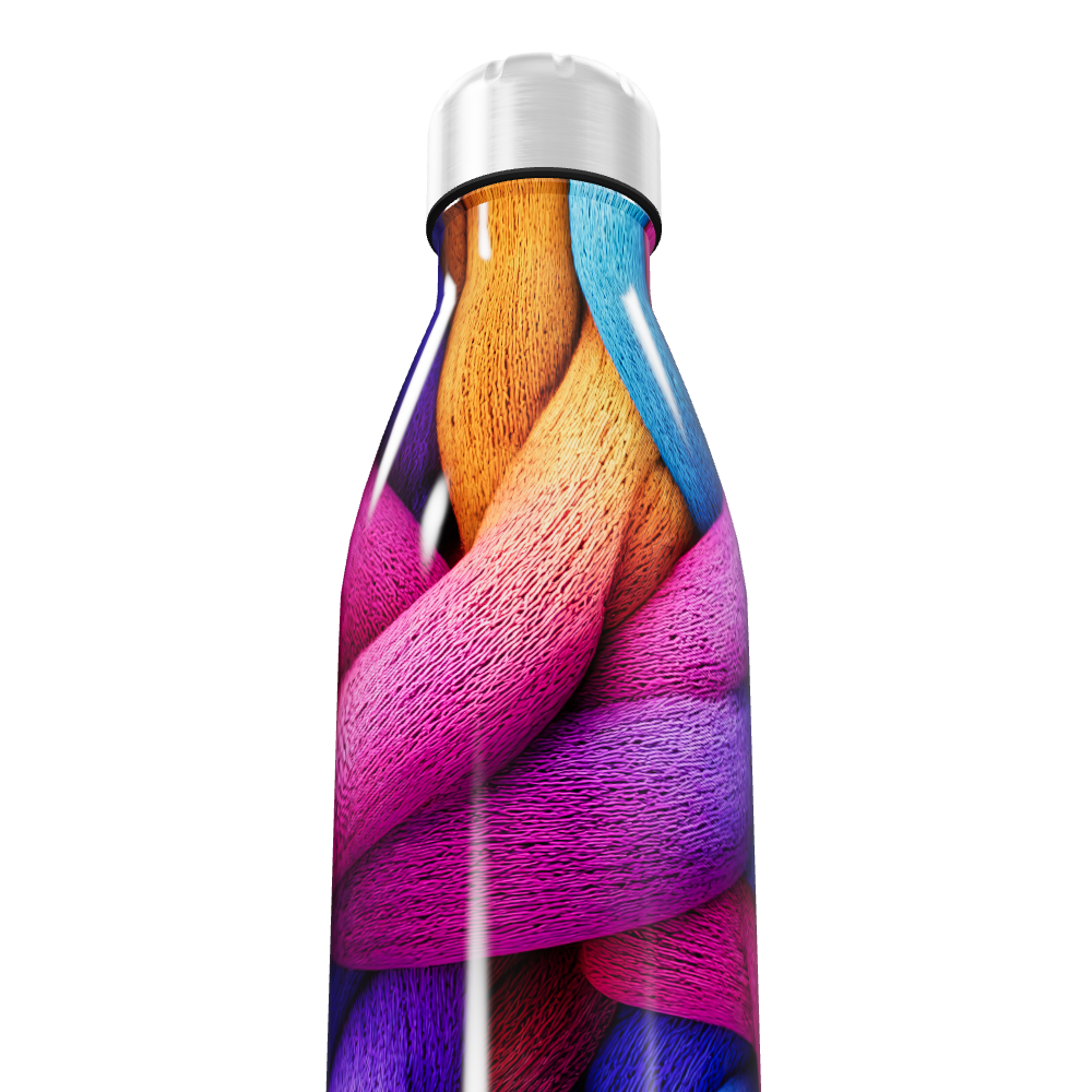 Garrafa Inox - Estampa Colorida Trançada