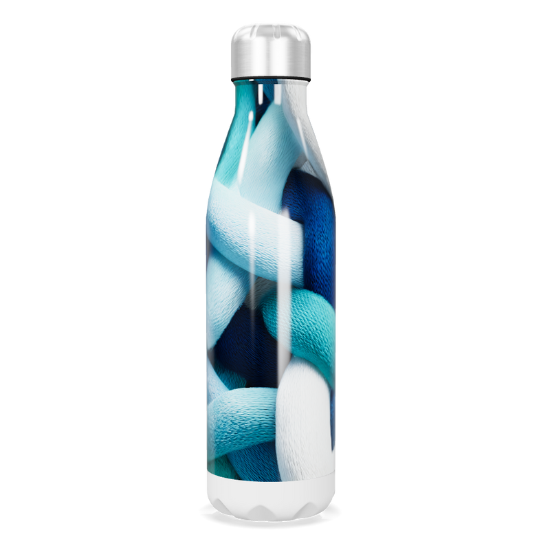 Garrafa Inox - Estampa Trançada Azul
