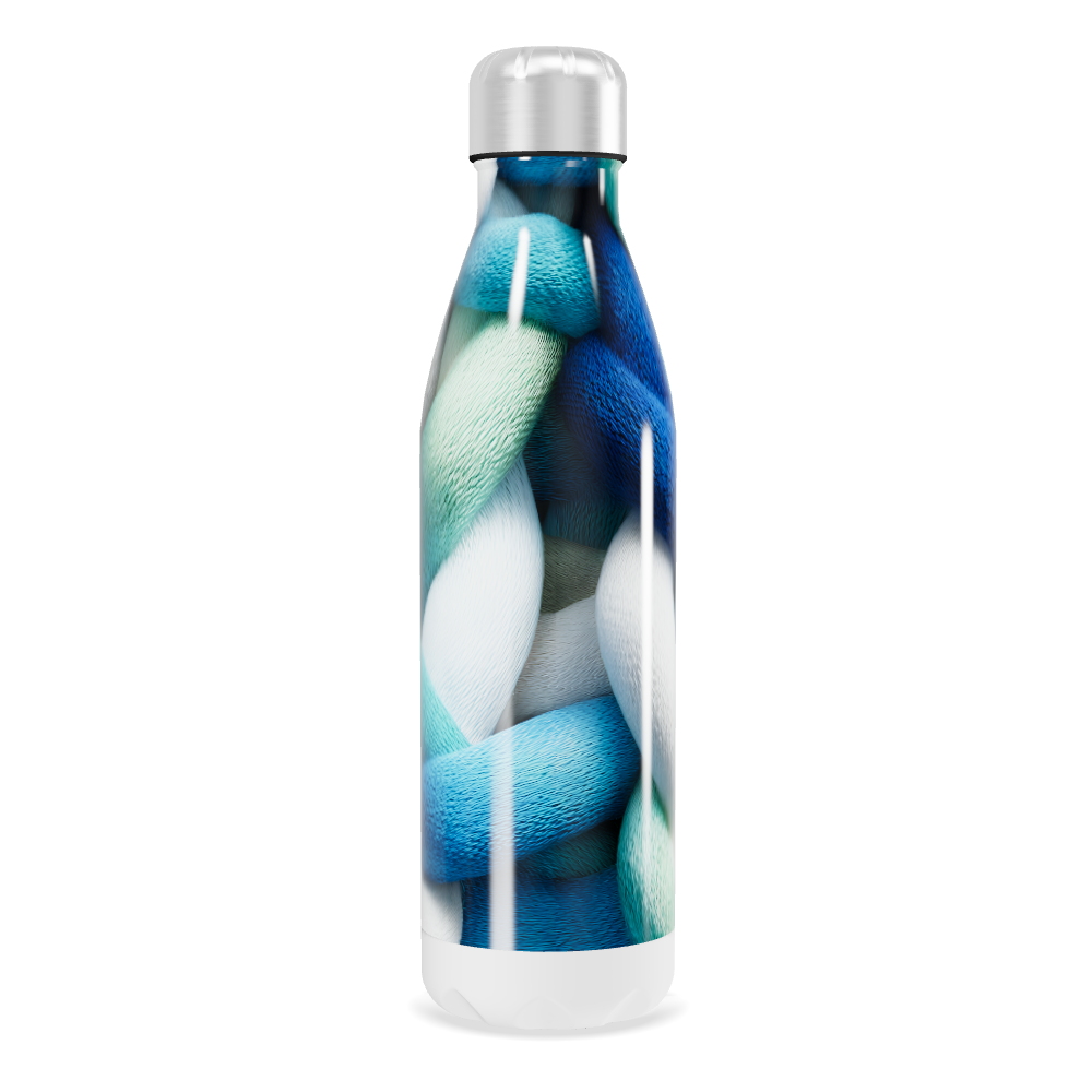 Garrafa Inox - Estampa Trançada Azul