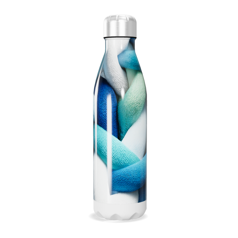 Garrafa Inox - Estampa Trançada Azul