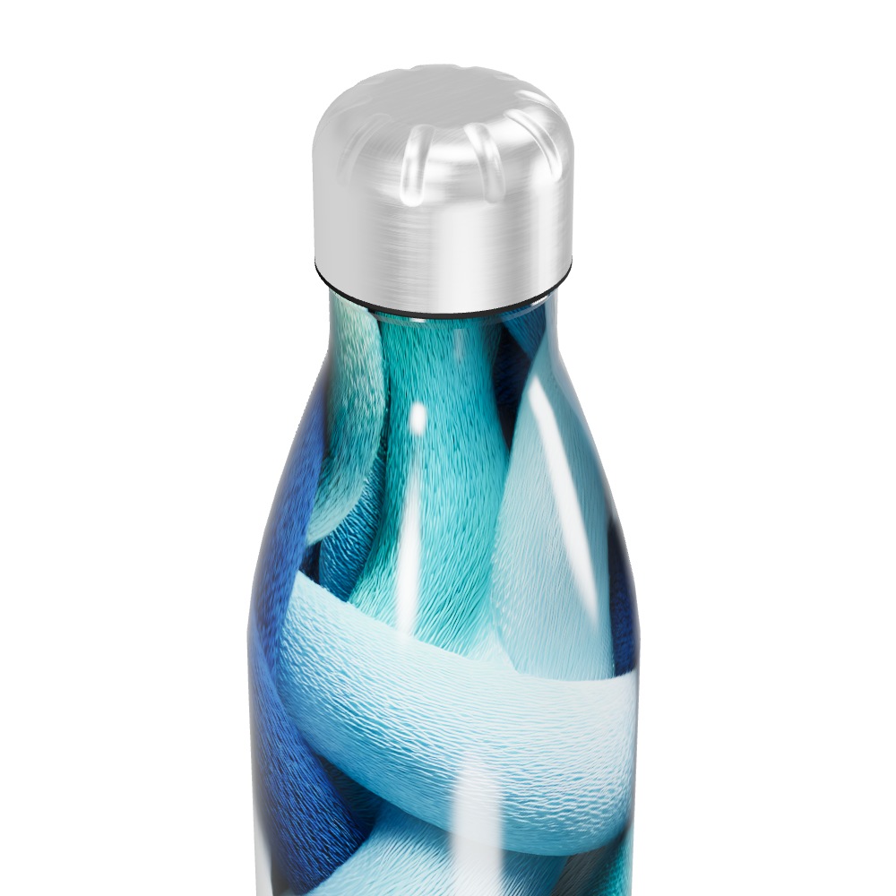 Garrafa Inox - Estampa Trançada Azul