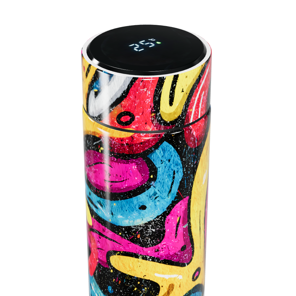 Garrafa Térmica Touch - Estampa Colorida Abstrata