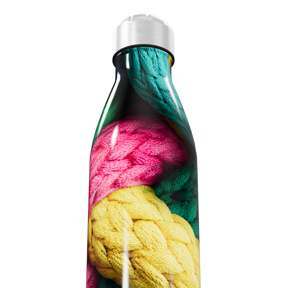 Garrafa Inox - Estampa Colorida Trançada