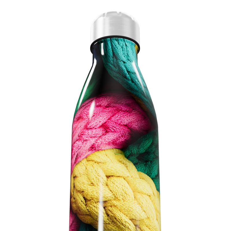 Garrafa Inox - Estampa Colorida Trançada