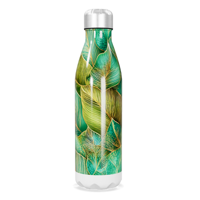 Garrafa Inox - Folhas Verde