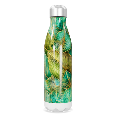 Garrafa Inox - Folhas Verde