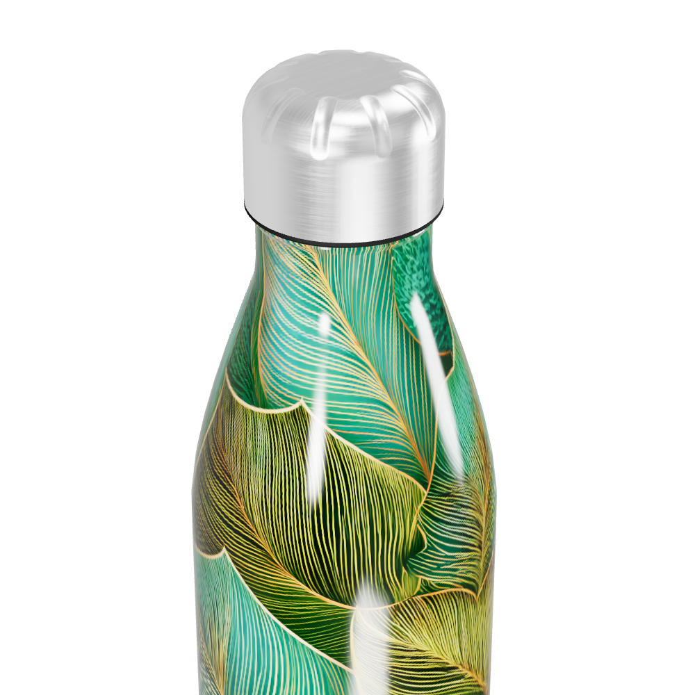 Garrafa Inox - Folhas Verde