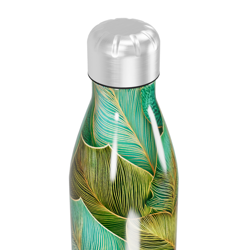 Garrafa Inox - Folhas Verde