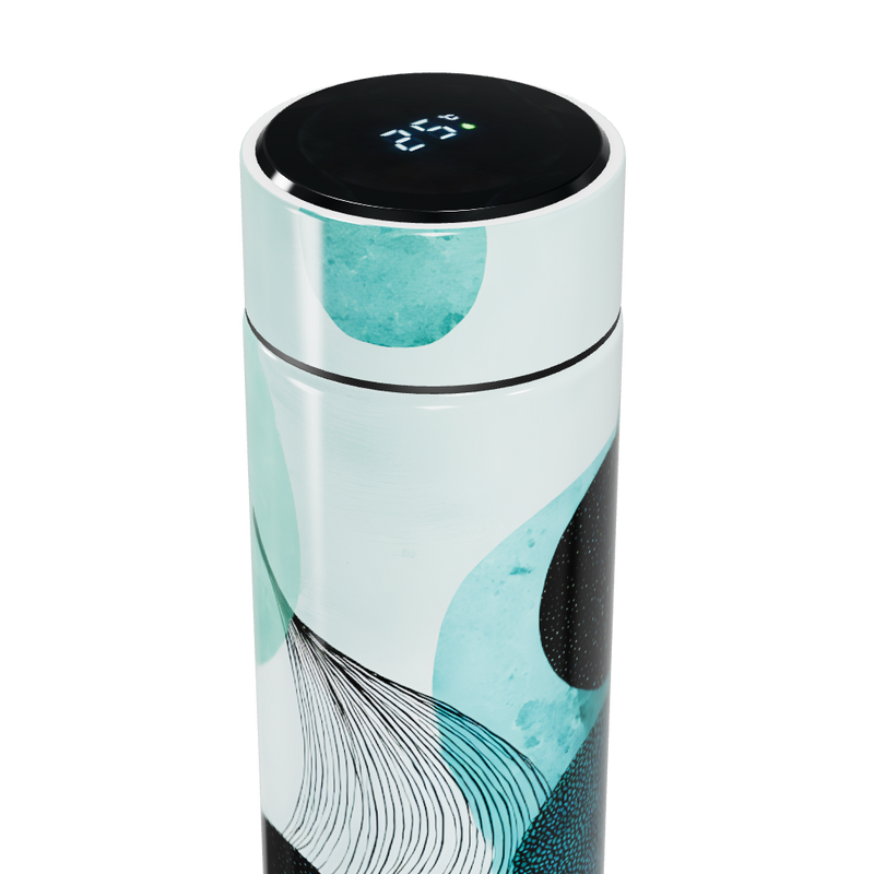 Garrafa Térmica Touch Estampa Azul Moderna