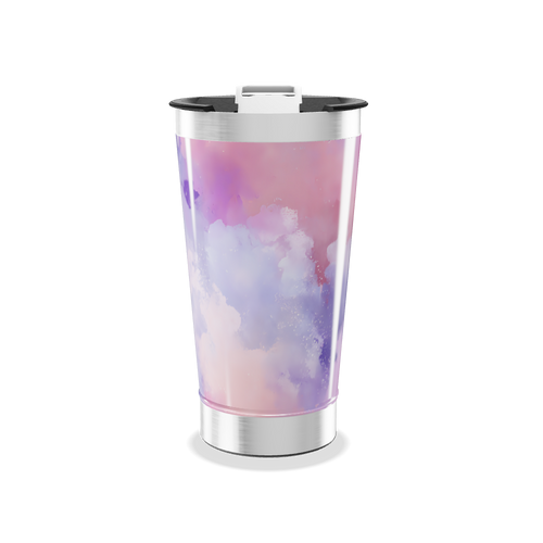 Copo Térmico - Estampa Aquarela Rosa Lilás