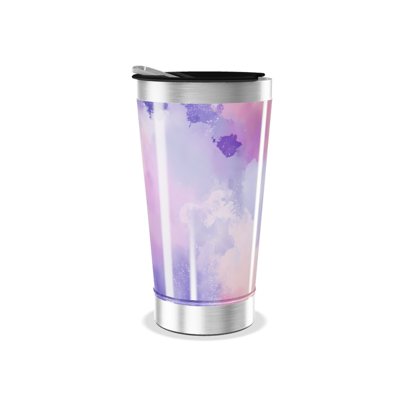 Copo Térmico - Estampa Aquarela Rosa Lilás
