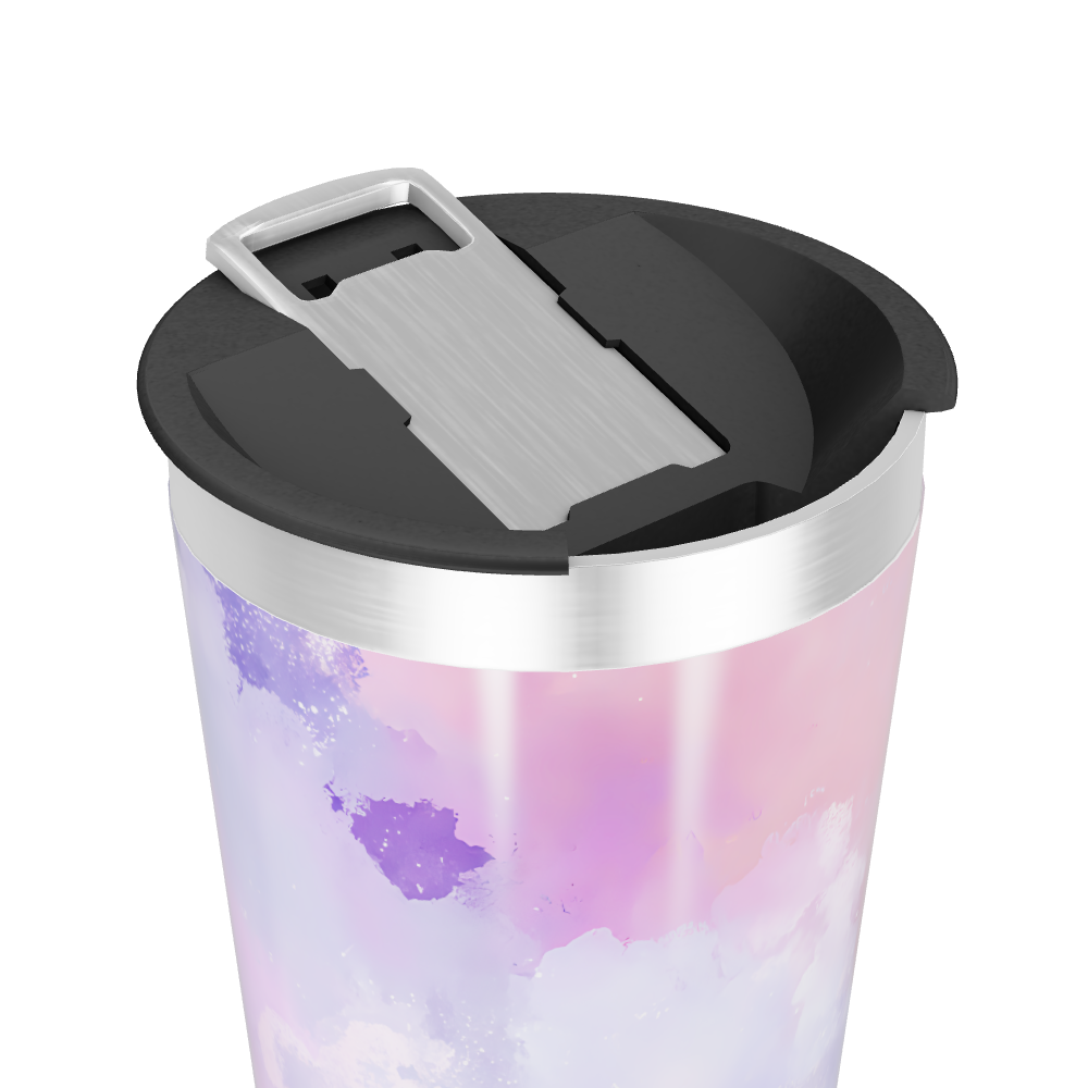 Copo Térmico - Estampa Aquarela Rosa Lilás