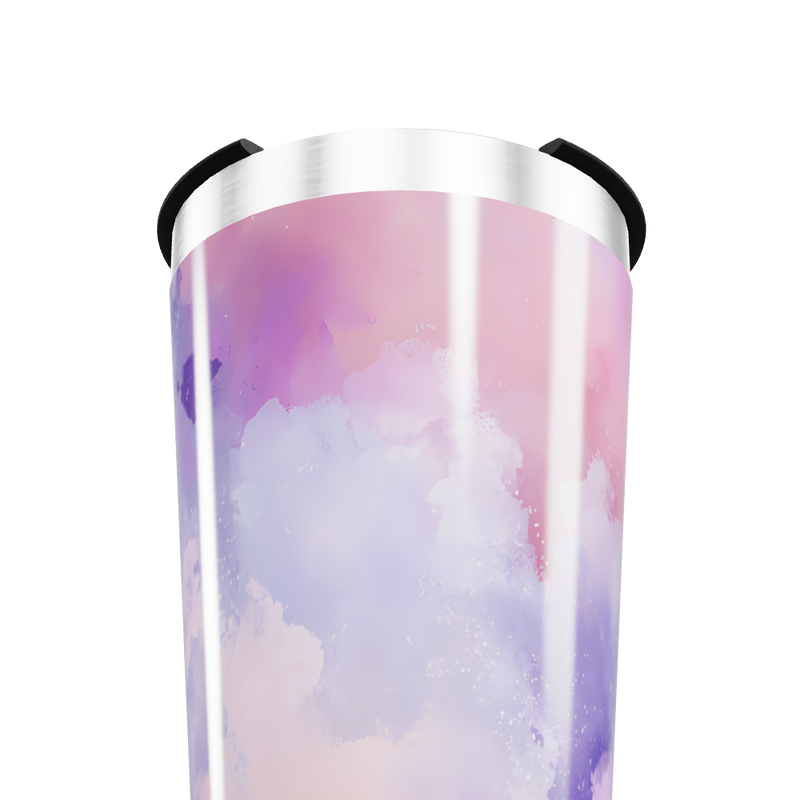 Copo Térmico - Estampa Aquarela Rosa Lilás