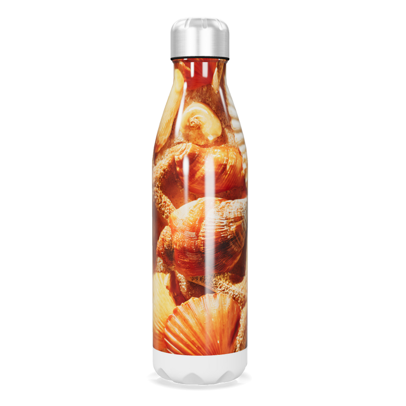 Garrafa Inox - Estampa Conchas Laranja