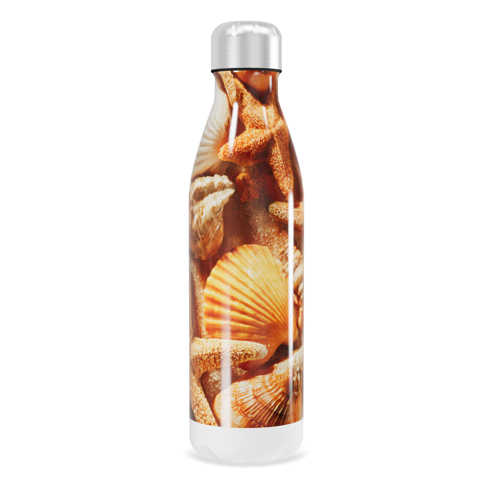 Garrafa Inox - Estampa Conchas Laranja