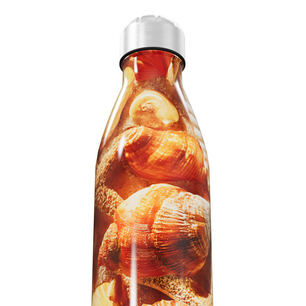 Garrafa Inox - Estampa Conchas Laranja