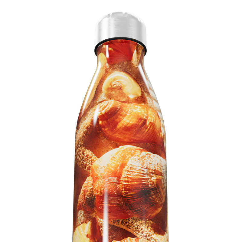 Garrafa Inox - Estampa Conchas Laranja