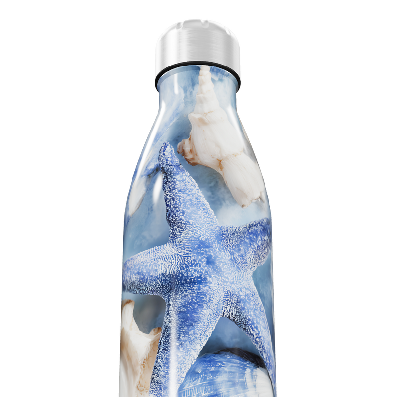 Garrafa Inox - Estampa Marinha Azul