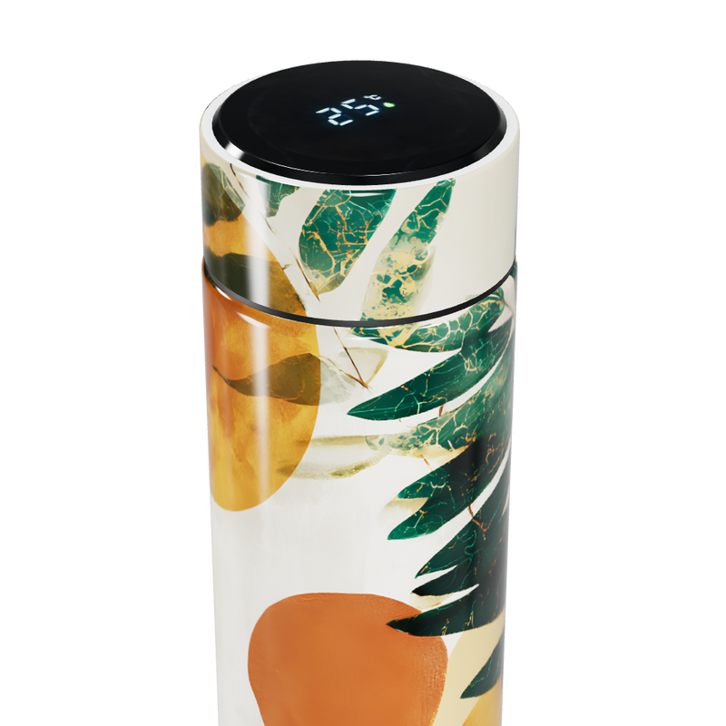 Garrafa Térmica Touch - Folhas Tropicais e Frutas