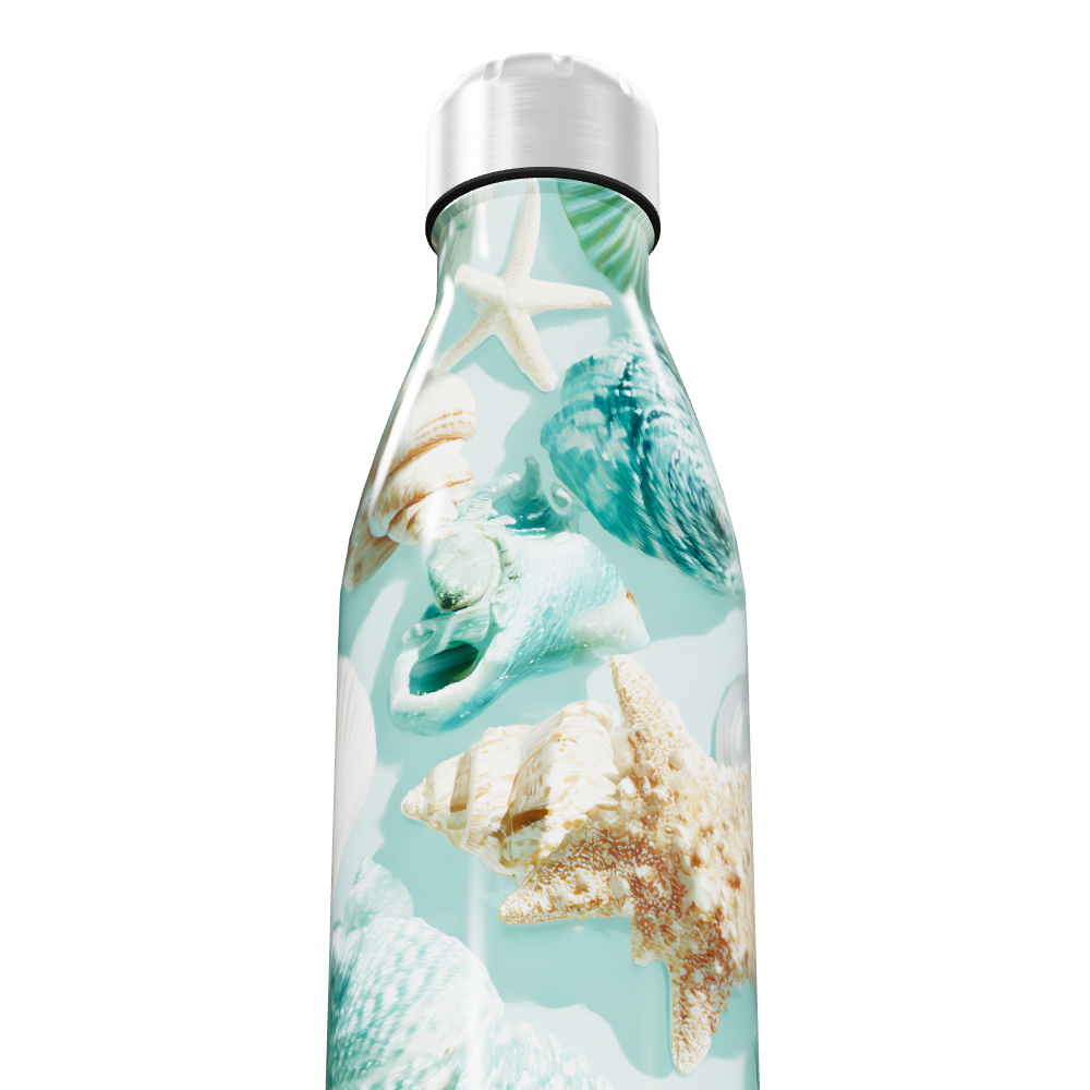 Garrafa Inox - Estampa Conchas Marinhas