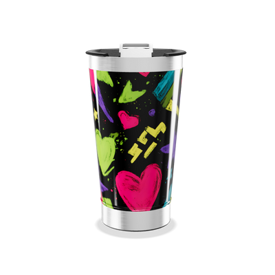Copo Térmico - Cores Neon com Corações