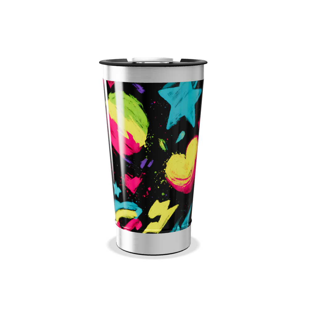 Copo Térmico - Cores Neon com Corações