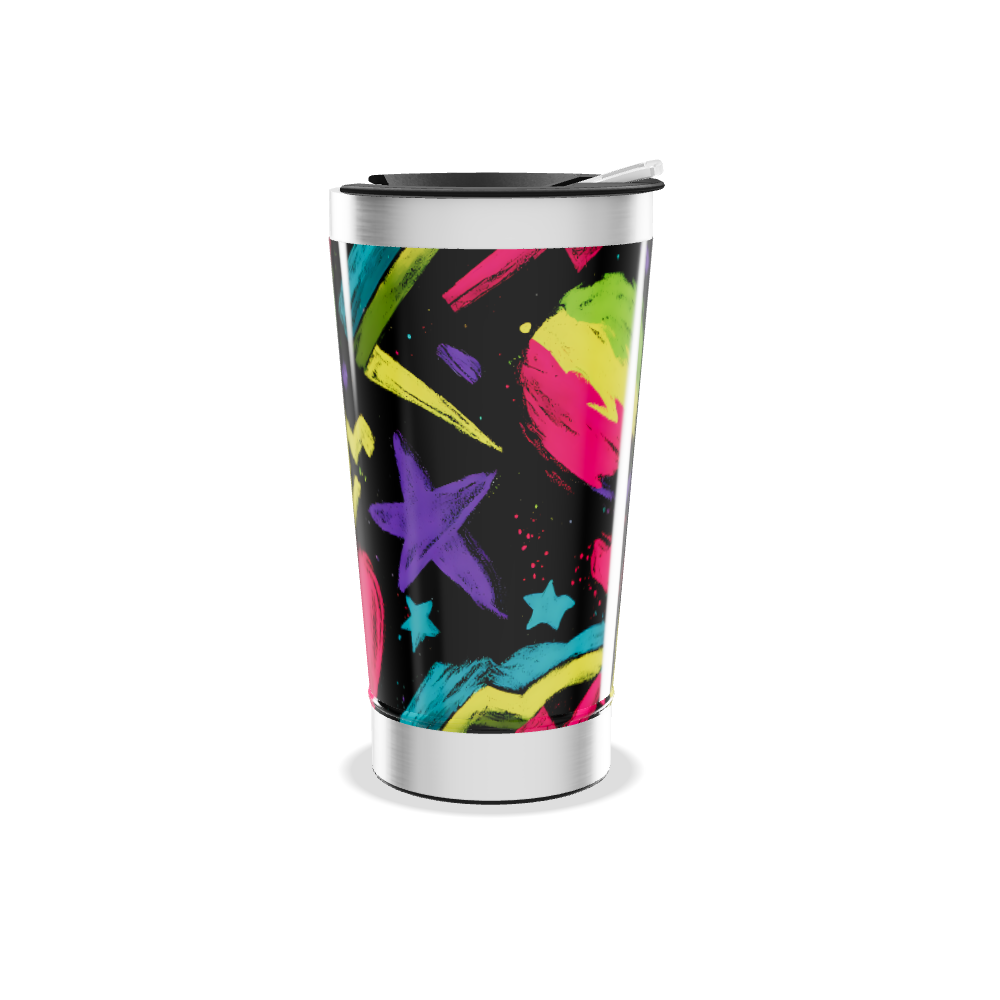 Copo Térmico - Cores Neon com Corações