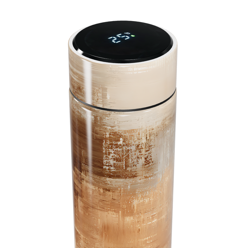 Garrafa Térmica Touch - Bege Estampa Abstrata