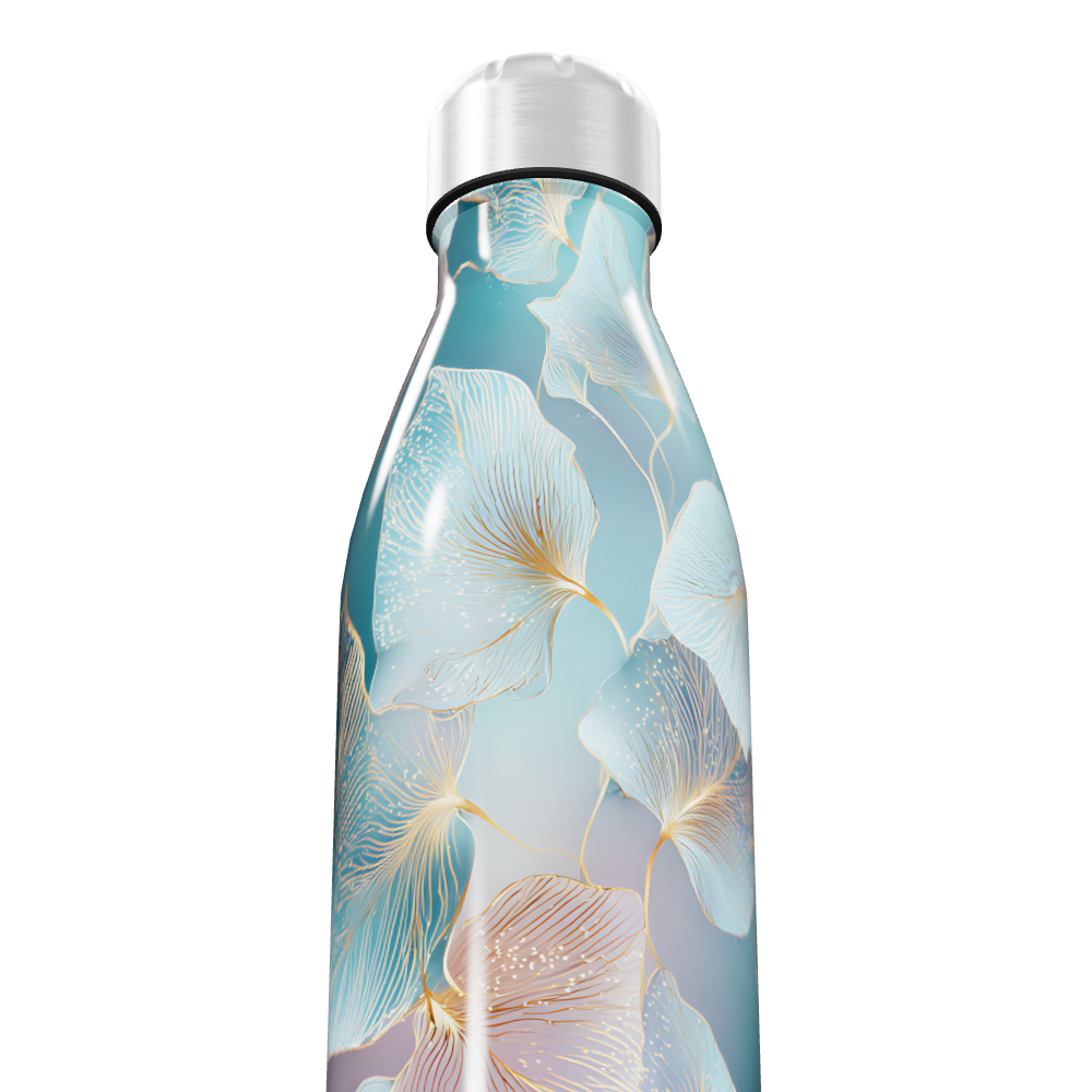 Garrafa Inox - Floral Azul
