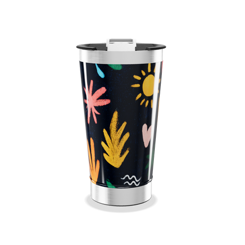 Copo Térmico - Estampa Colorida Folhas