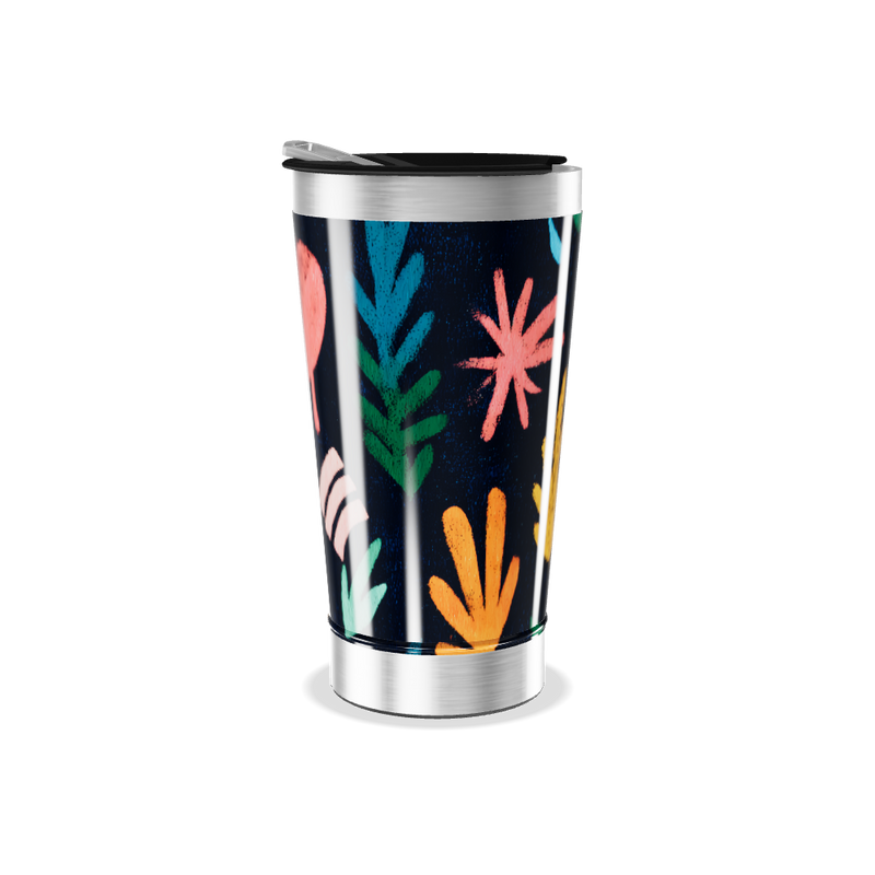 Copo Térmico - Estampa Colorida Folhas